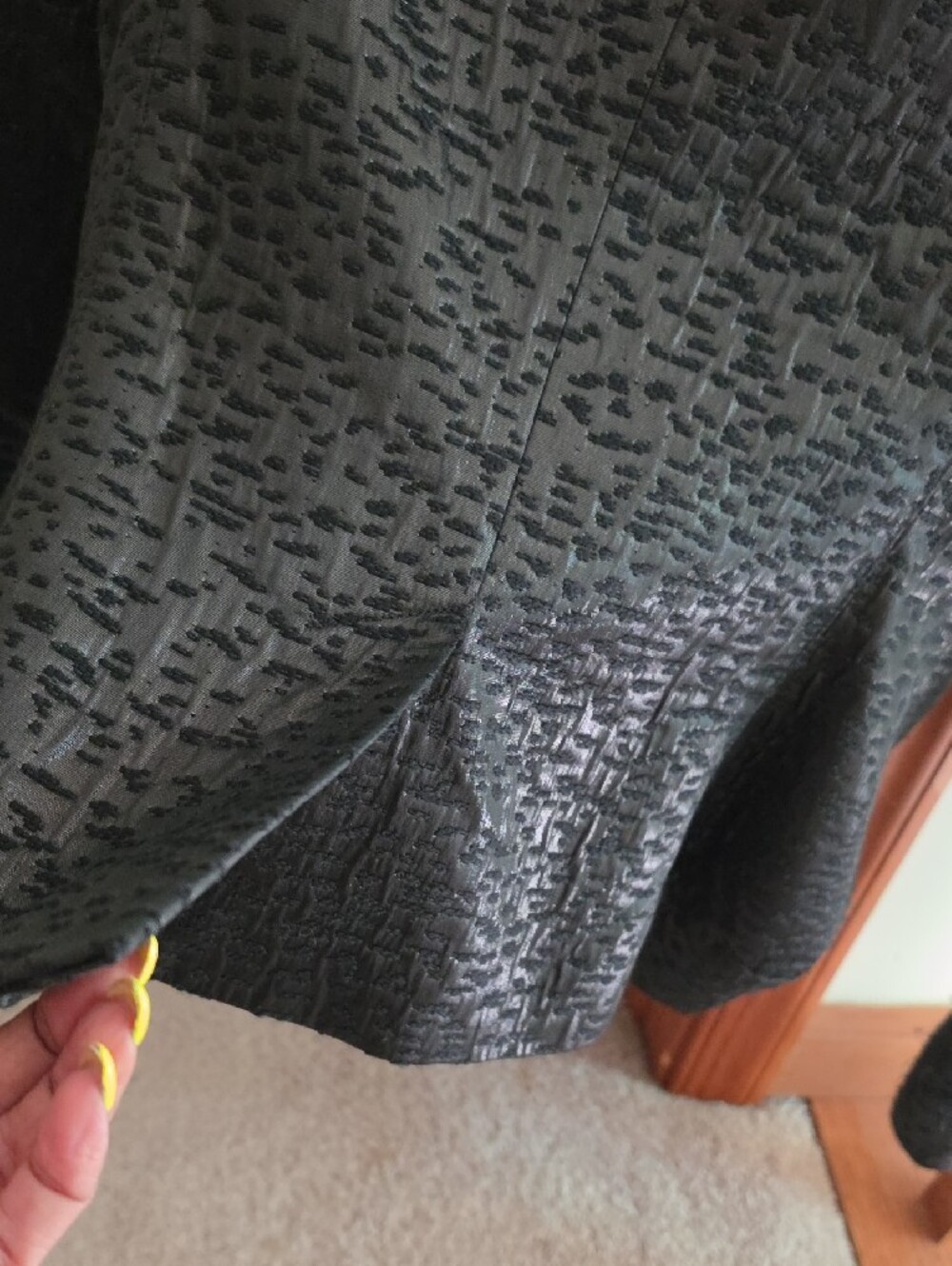 bebe Black Textured Single-Button Blazer - Picture 3 of 9
